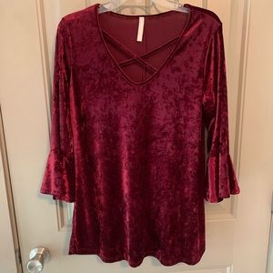 Red velvet top